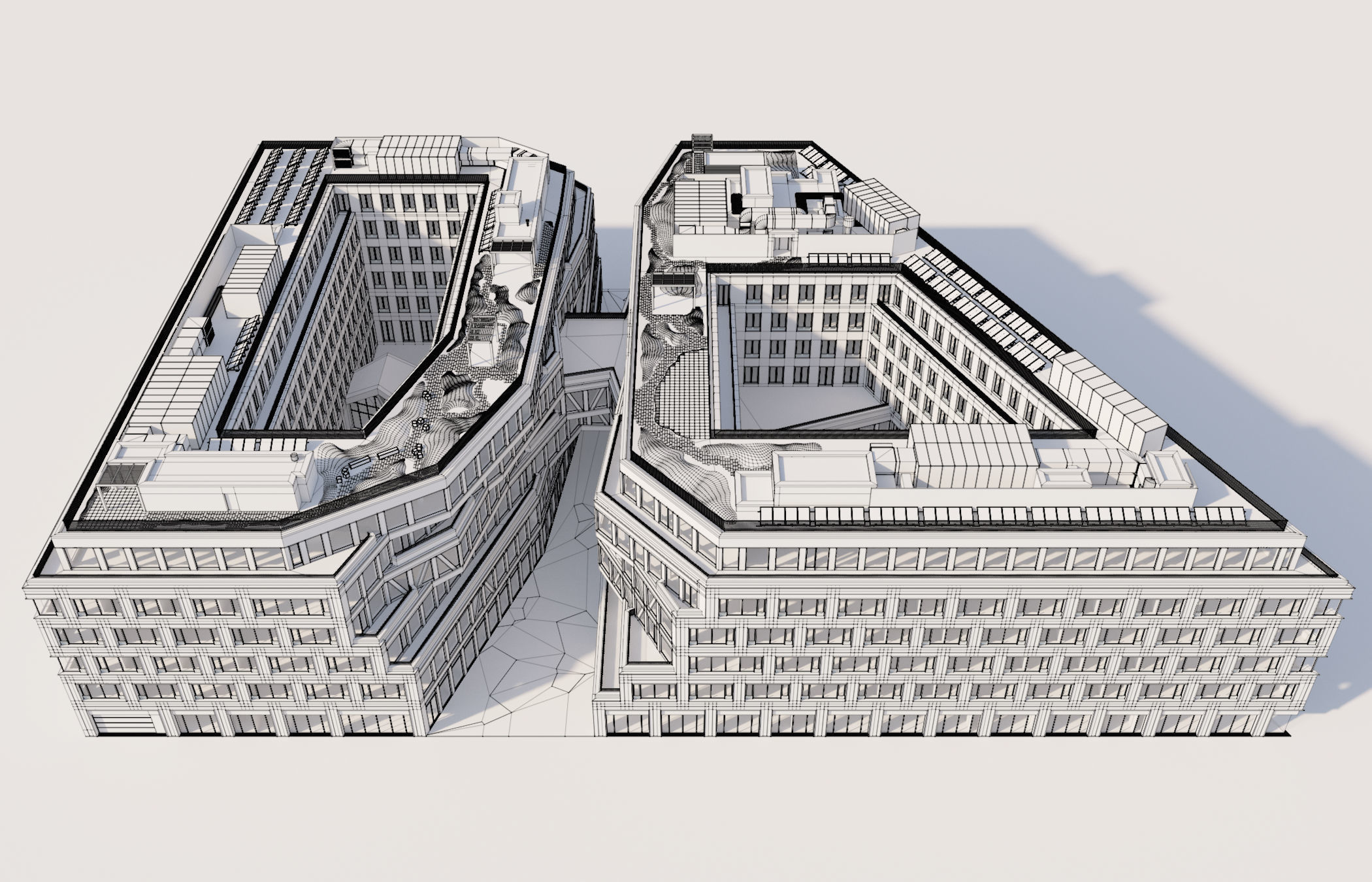Modern Office Building 3D model_3