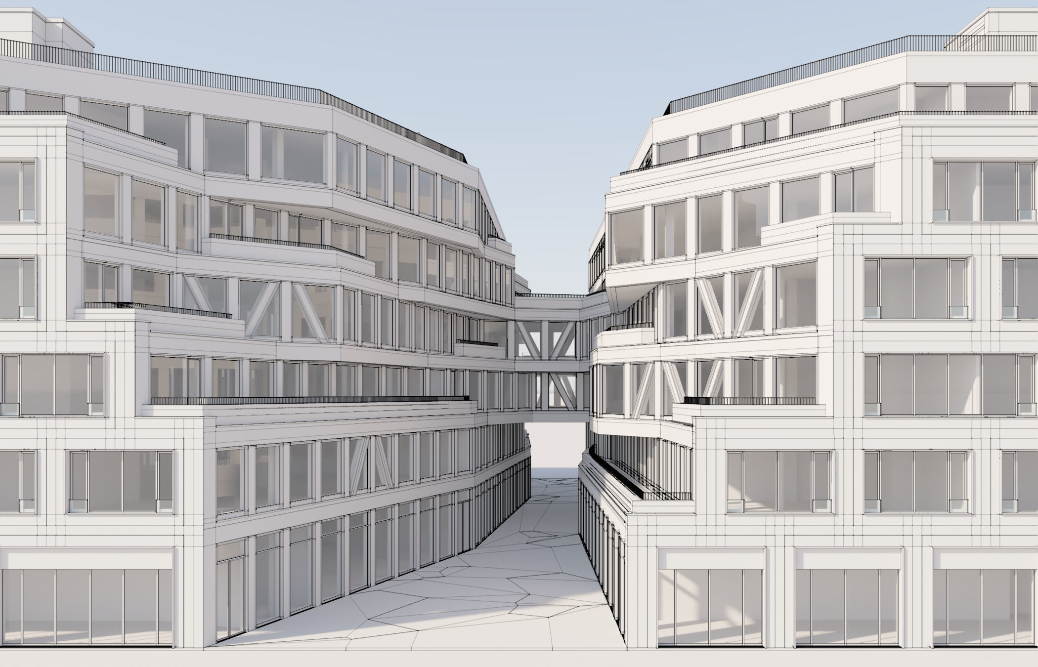 Modern Office Building 3D model_12