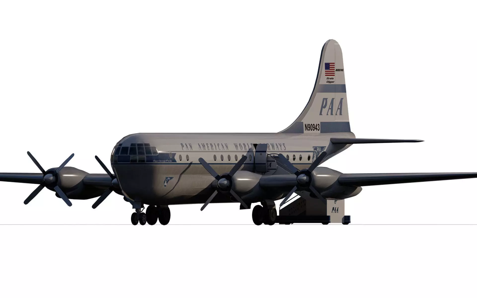 PAN AM BOEING 377 STRATOCRUISER 3D model_0
