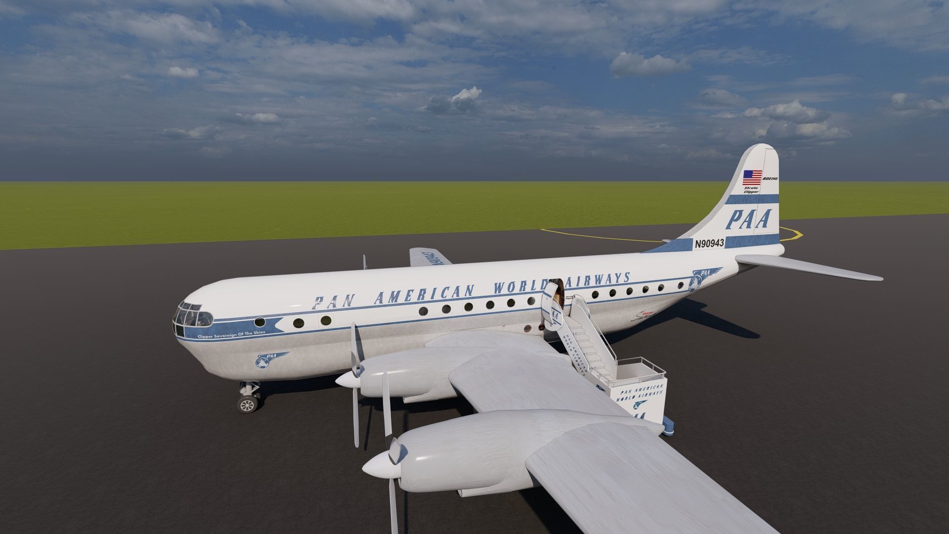 PAN AM BOEING 377 STRATOCRUISER 3D model_3