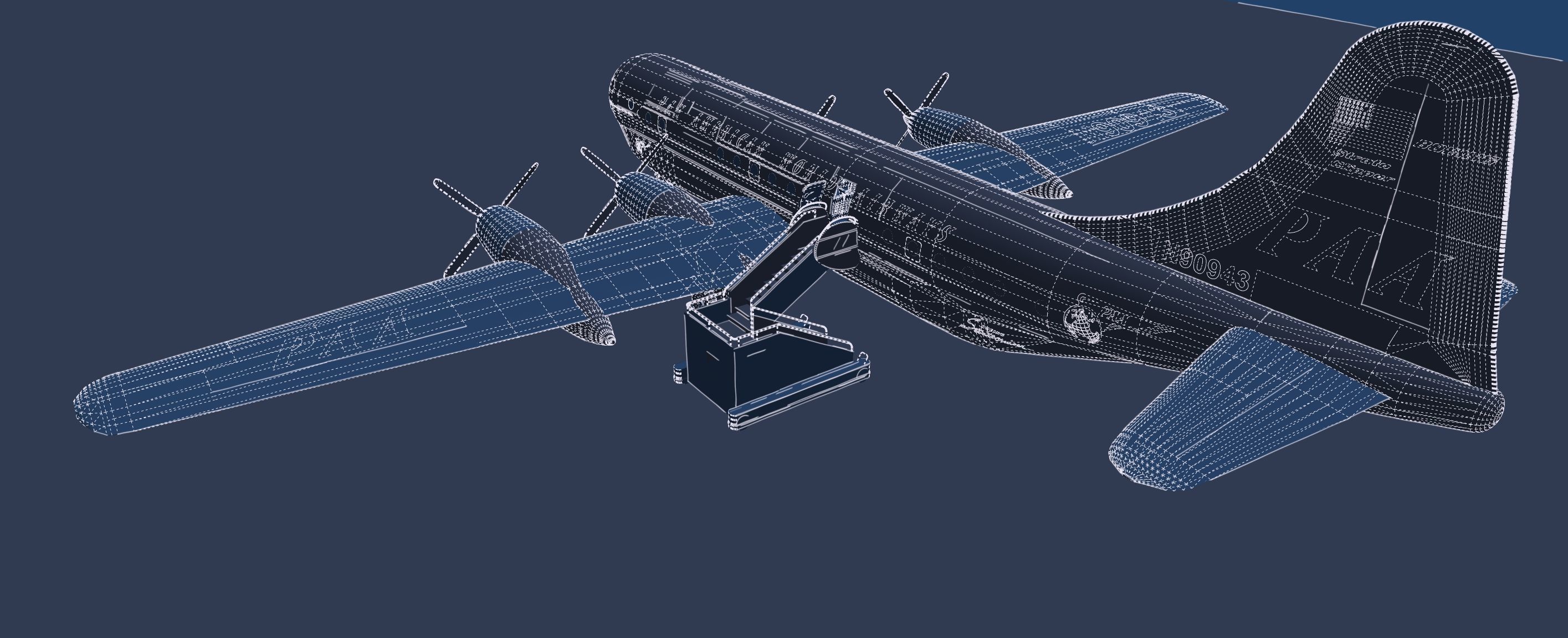 PAN AM BOEING 377 STRATOCRUISER 3D model_34