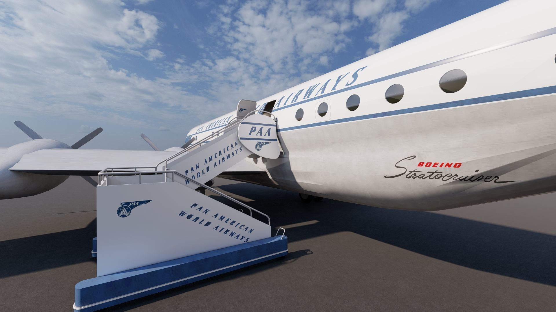 PAN AM BOEING 377 STRATOCRUISER 3D model_4