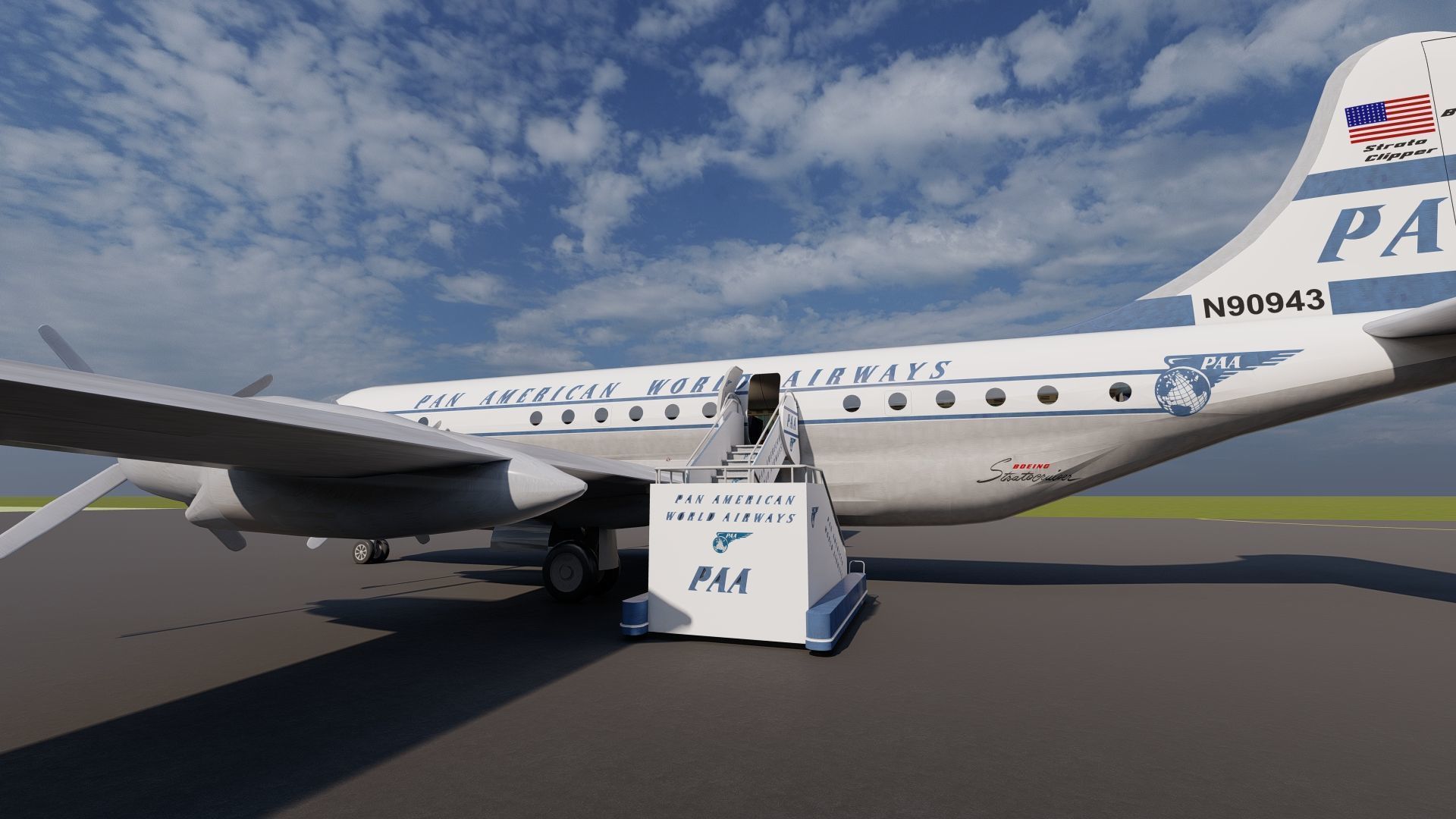 PAN AM BOEING 377 STRATOCRUISER 3D model_1