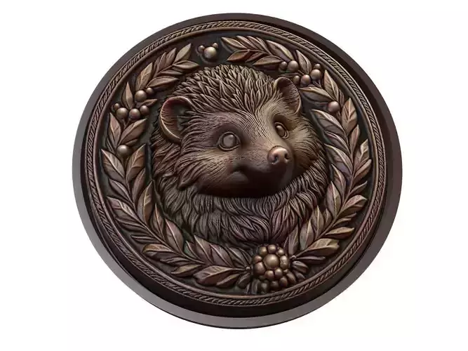 Hedgehog Animal Medallion