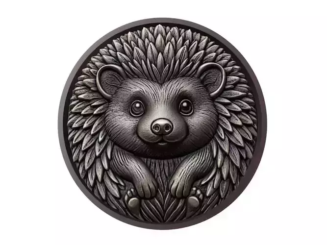 Hedgehog Animal Medallion