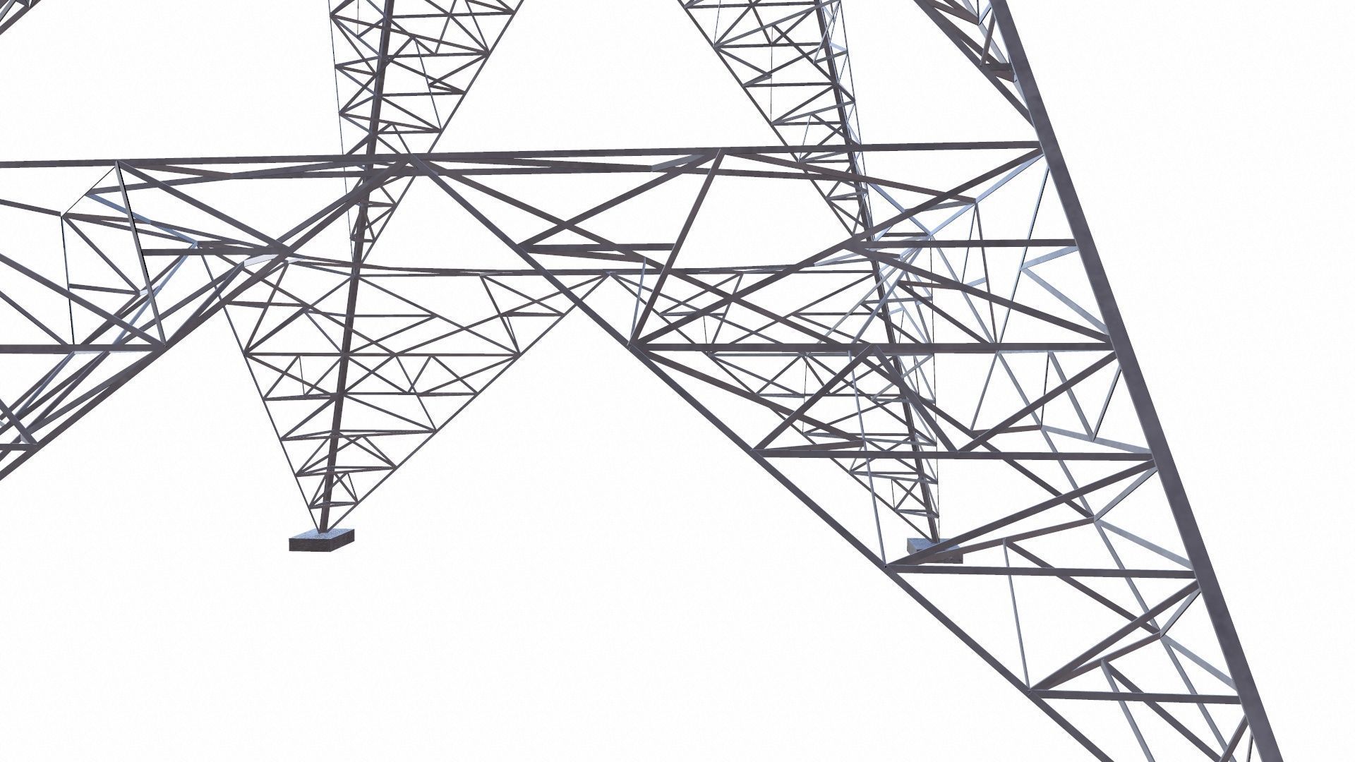 Electric Power Tower Low-poly 3D model_6