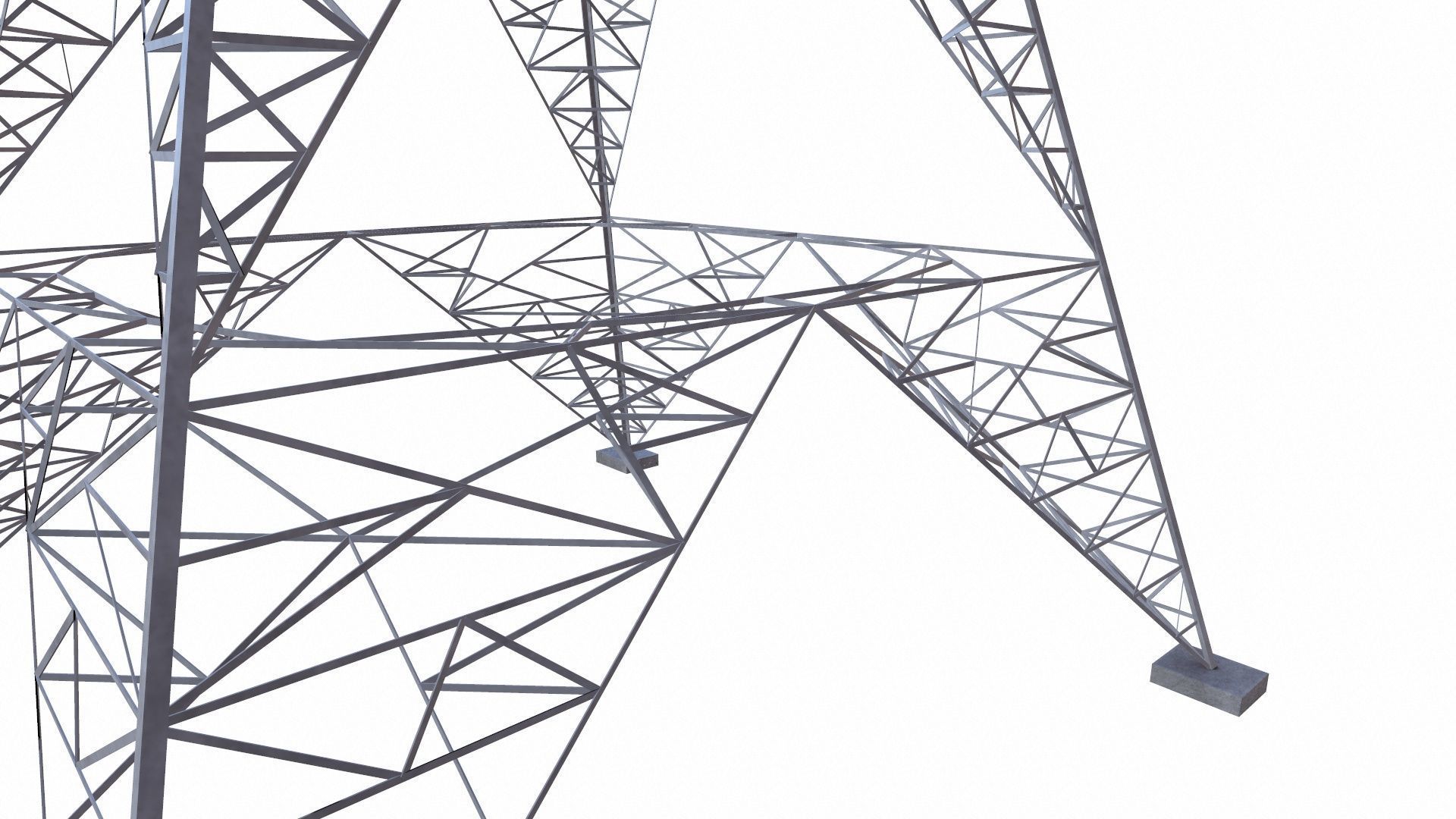 Electric Power Tower Low-poly 3D model_7
