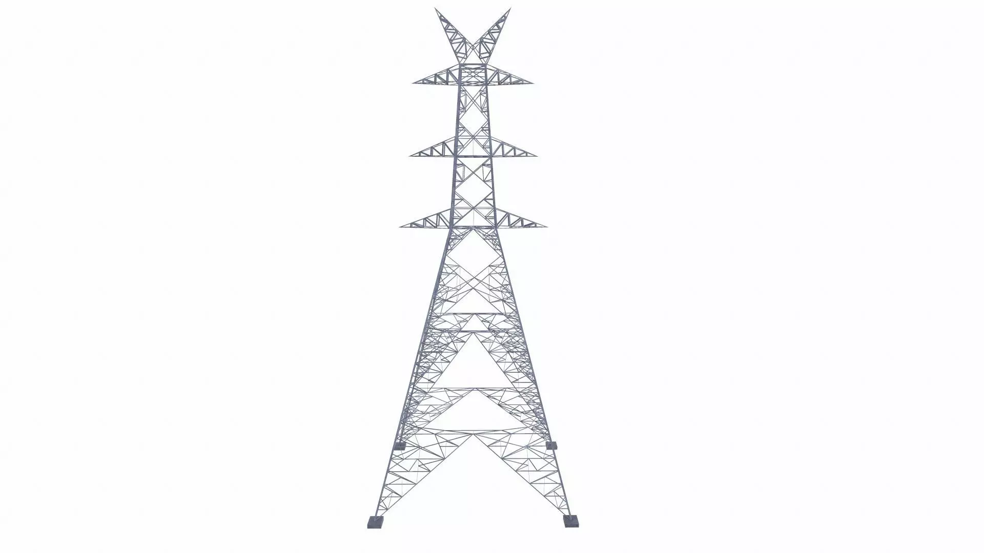 Electric Power Tower Low-poly 3D model_0
