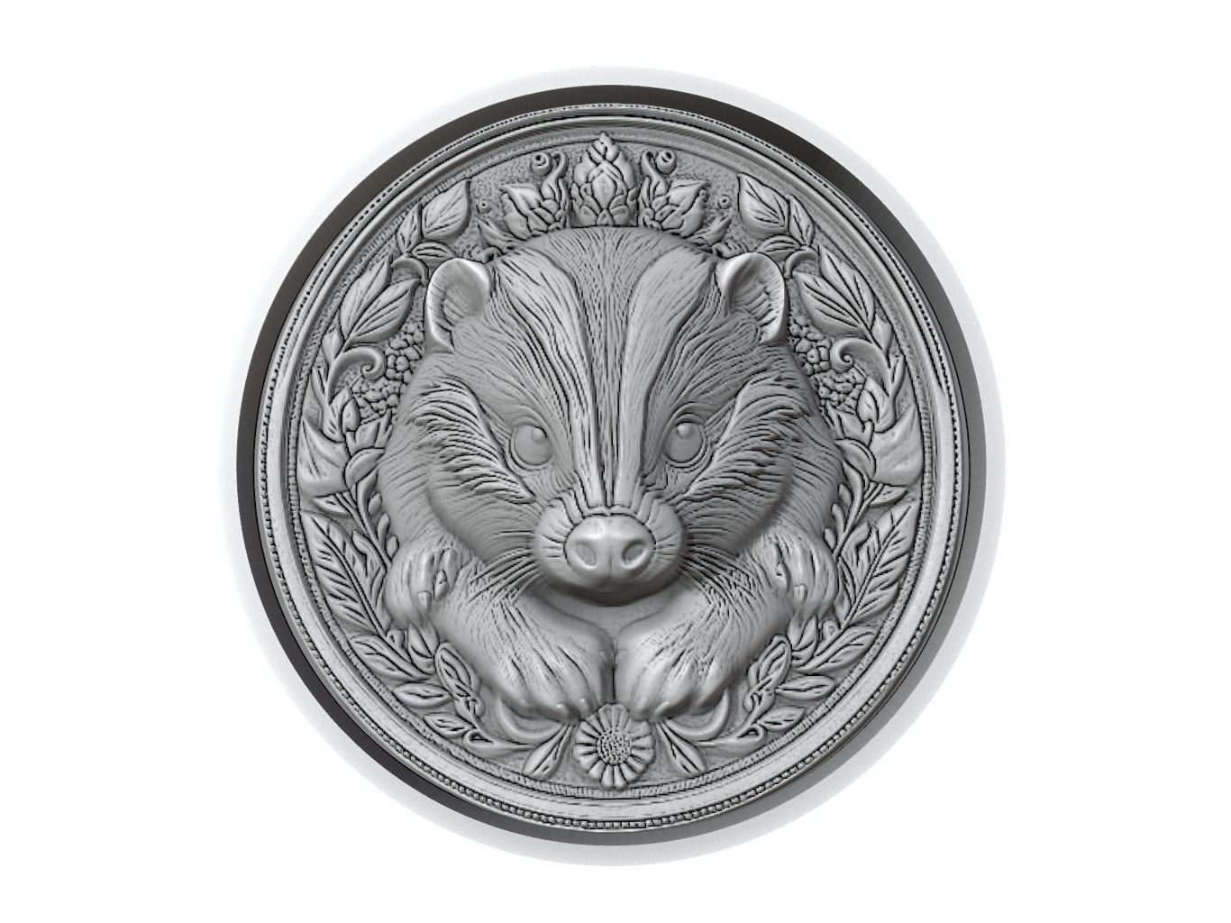 Skunk Animal Medallion 3D print model_2