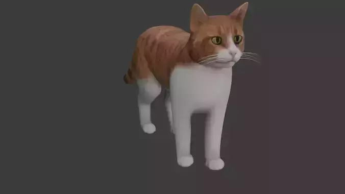 Cat model Low-poly 3D model