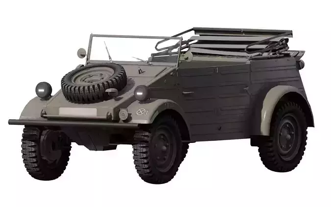 WW2 military jeep  3D model