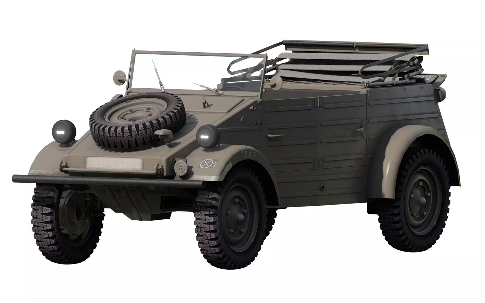 WW2 military jeep 3D model