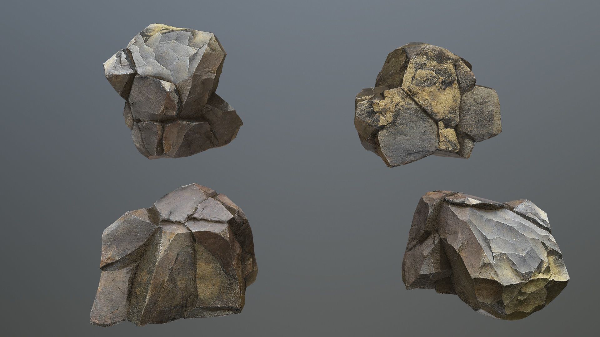 volcanic rocks Low-poly 3D model_13