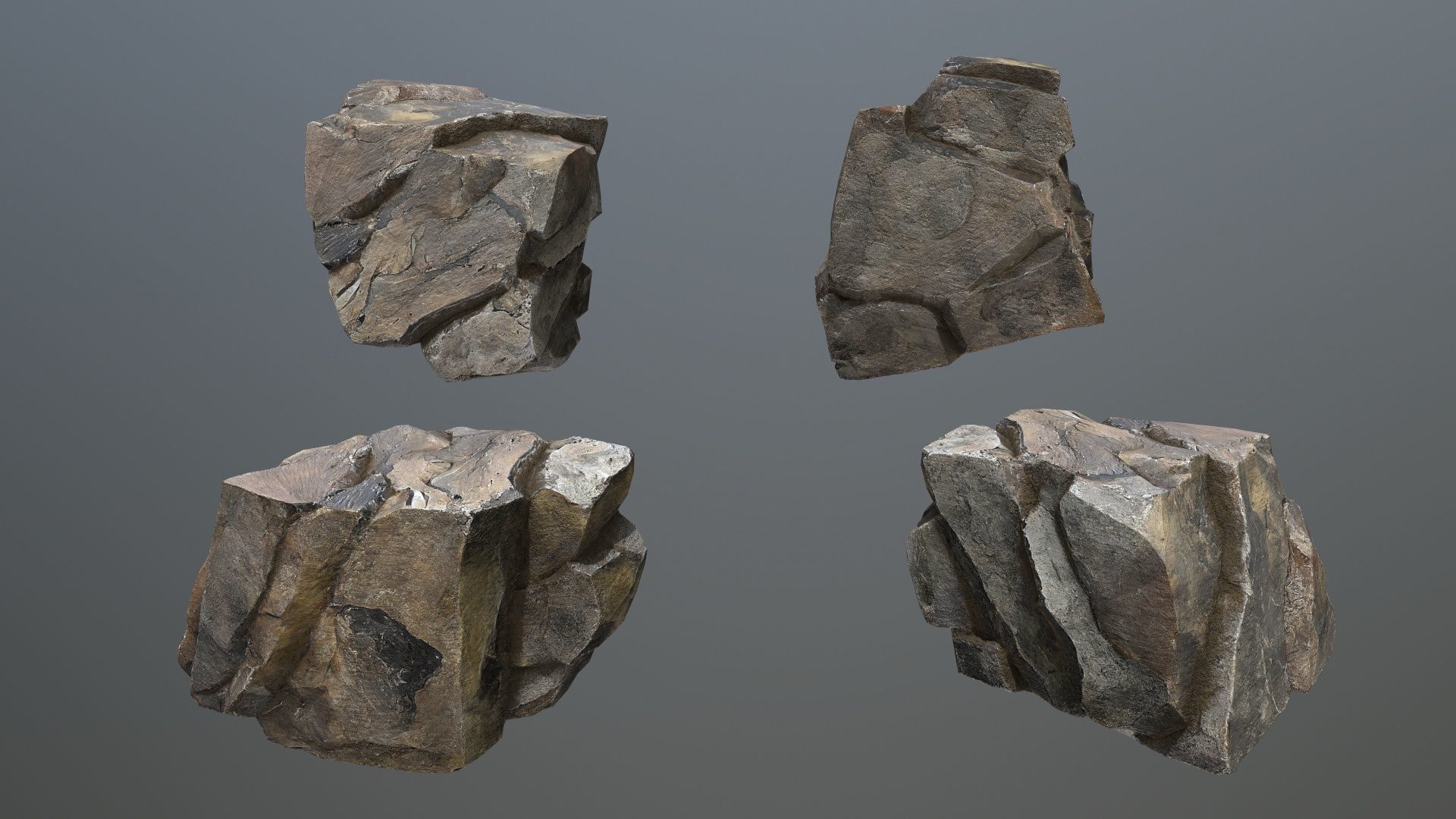 volcanic rocks Low-poly 3D model_14