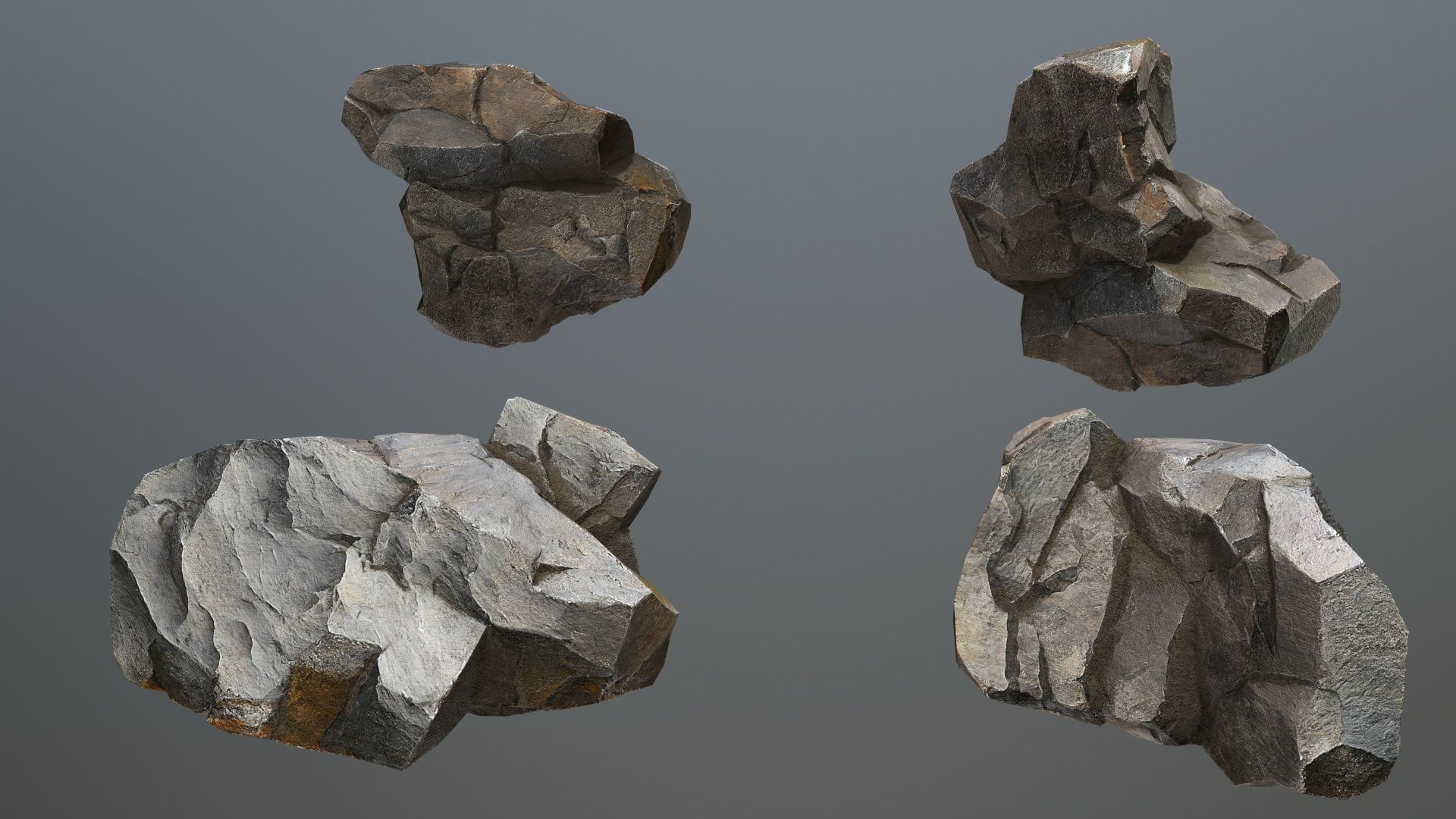 volcanic rocks Low-poly 3D model_11