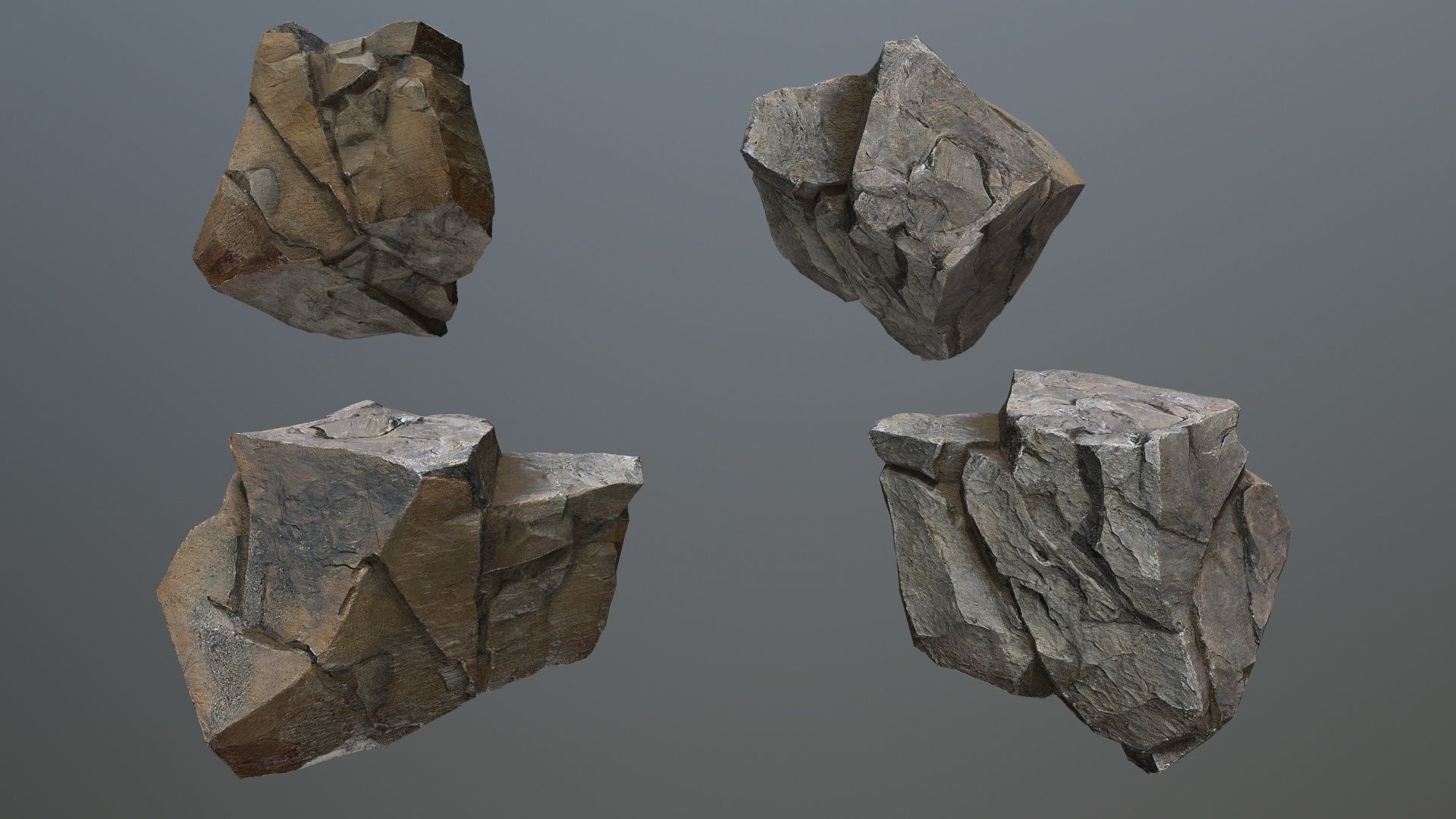 volcanic rocks Low-poly 3D model_15