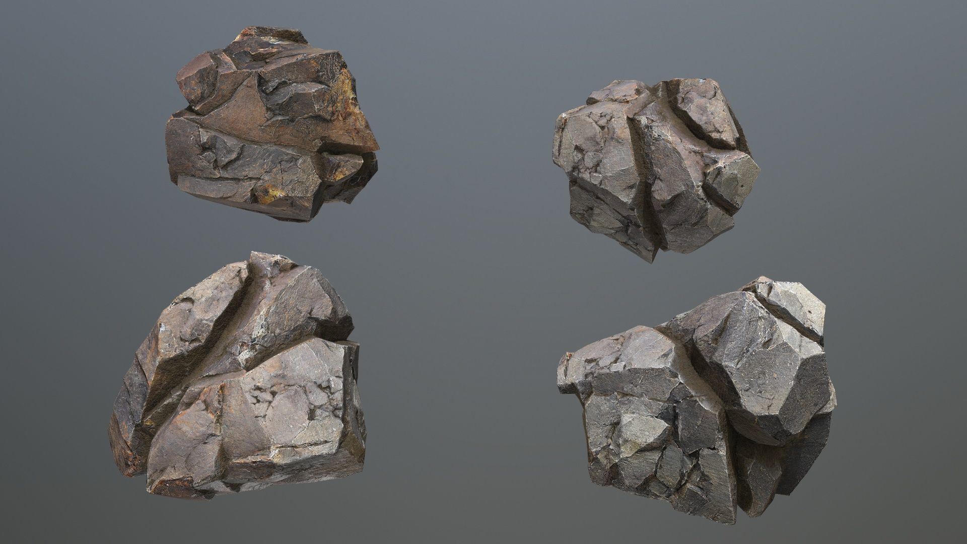 volcanic rocks Low-poly 3D model_12