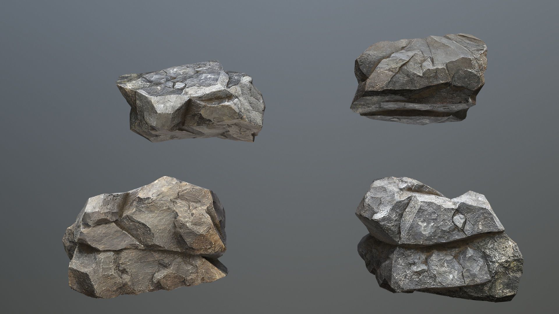 volcanic rocks Low-poly 3D model_9