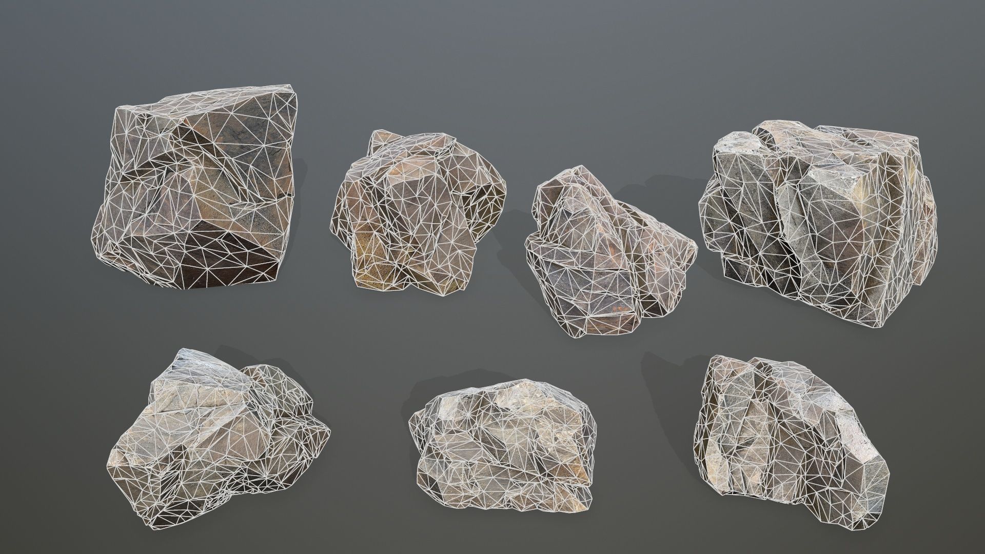 volcanic rocks Low-poly 3D model_16