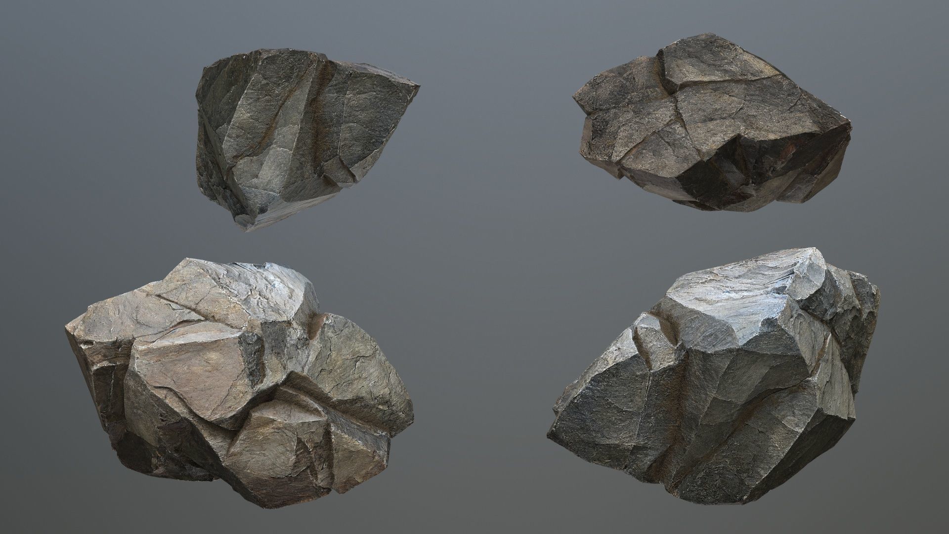 volcanic rocks Low-poly 3D model_10