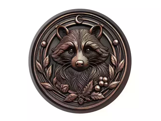 Raccoon Animal Medallion
