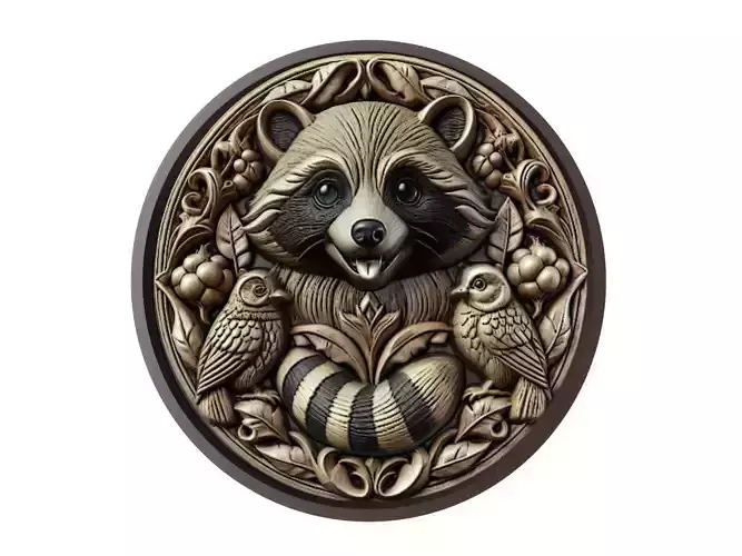 Raccoon Animal Medallion