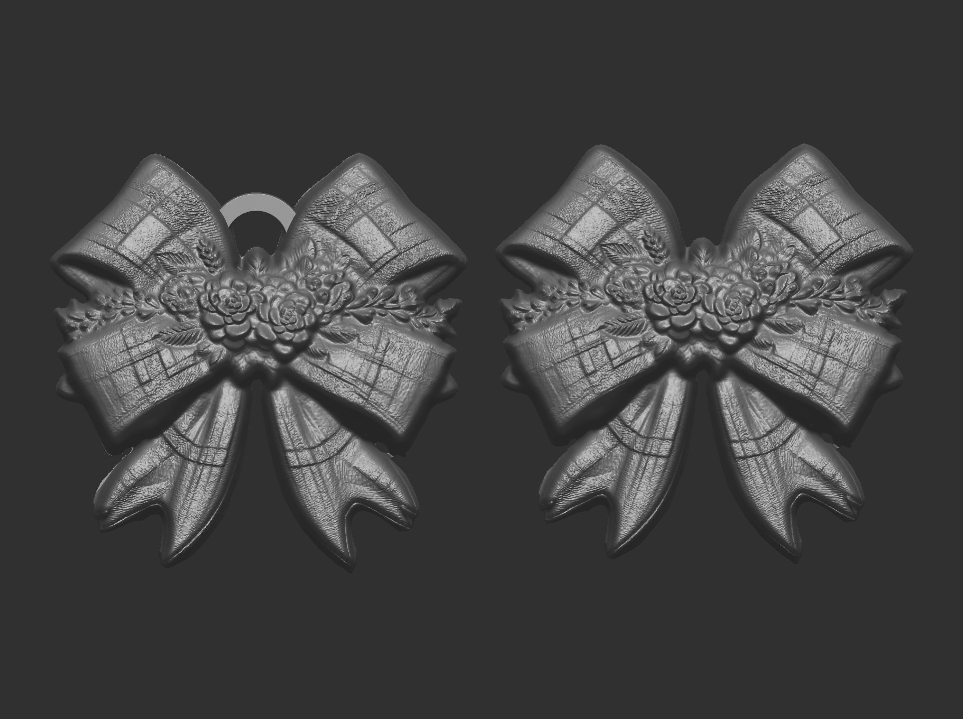 ribbon bow flower decor  3D print model_3