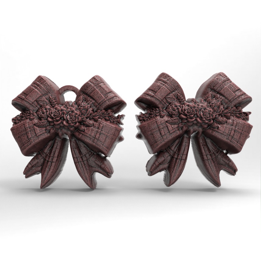 ribbon bow flower decor  3D print model_2