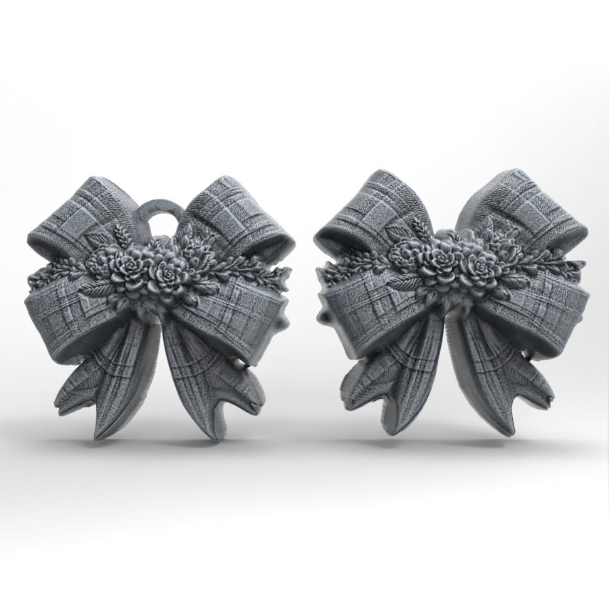 ribbon bow flower decor  3D print model_1