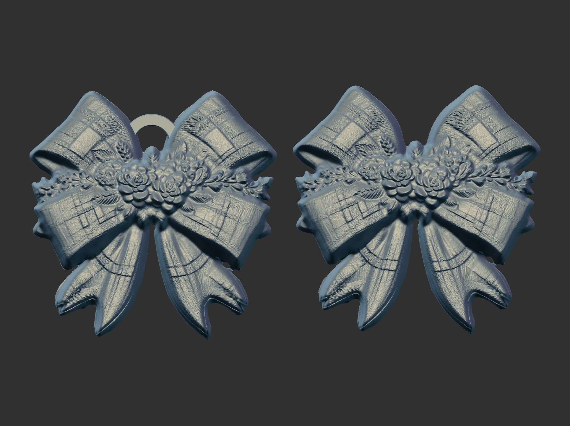 ribbon bow flower decor  3D print model_7