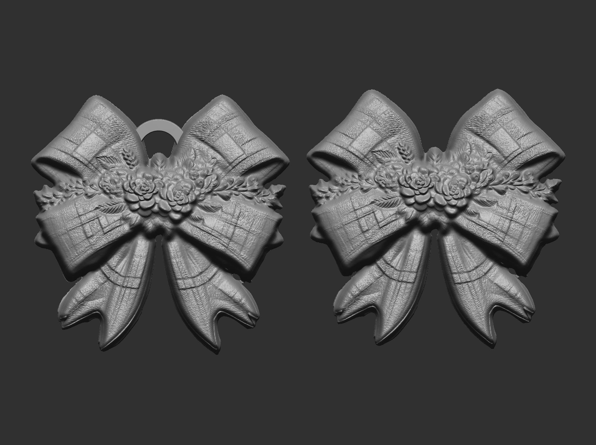 ribbon bow flower decor  3D print model_8