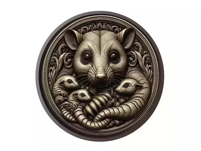 Opossum Animal Medallion