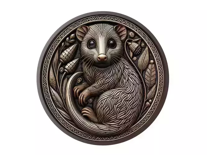 Opossum Animal Medallion