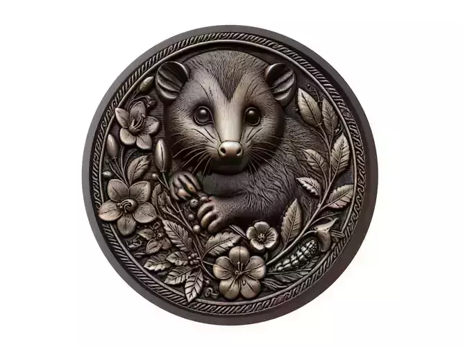 Opossum Animal Medallion