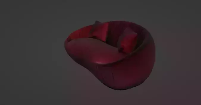 Luxurious Modern Red Velvet Sofa with Cushions