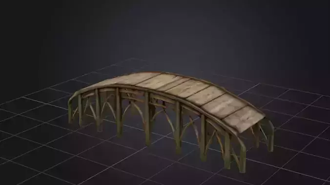 Wooden Arch Bridge 3D model