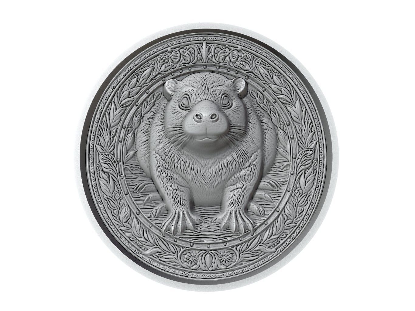 Platypus Animal Medallion 3D print model_2