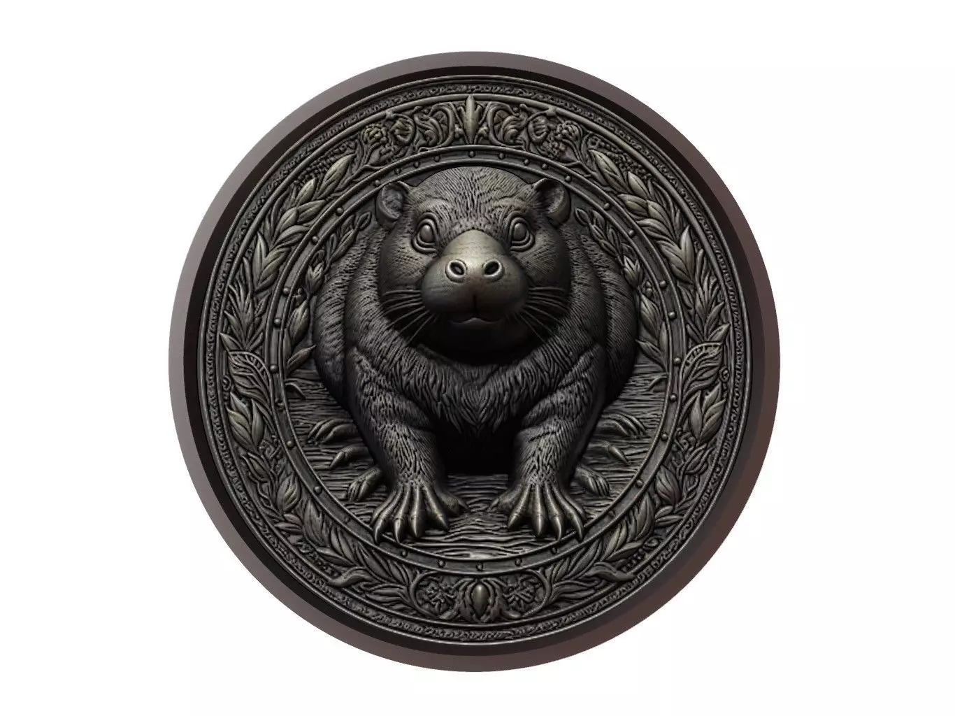 Platypus Animal Medallion 3D print model_0