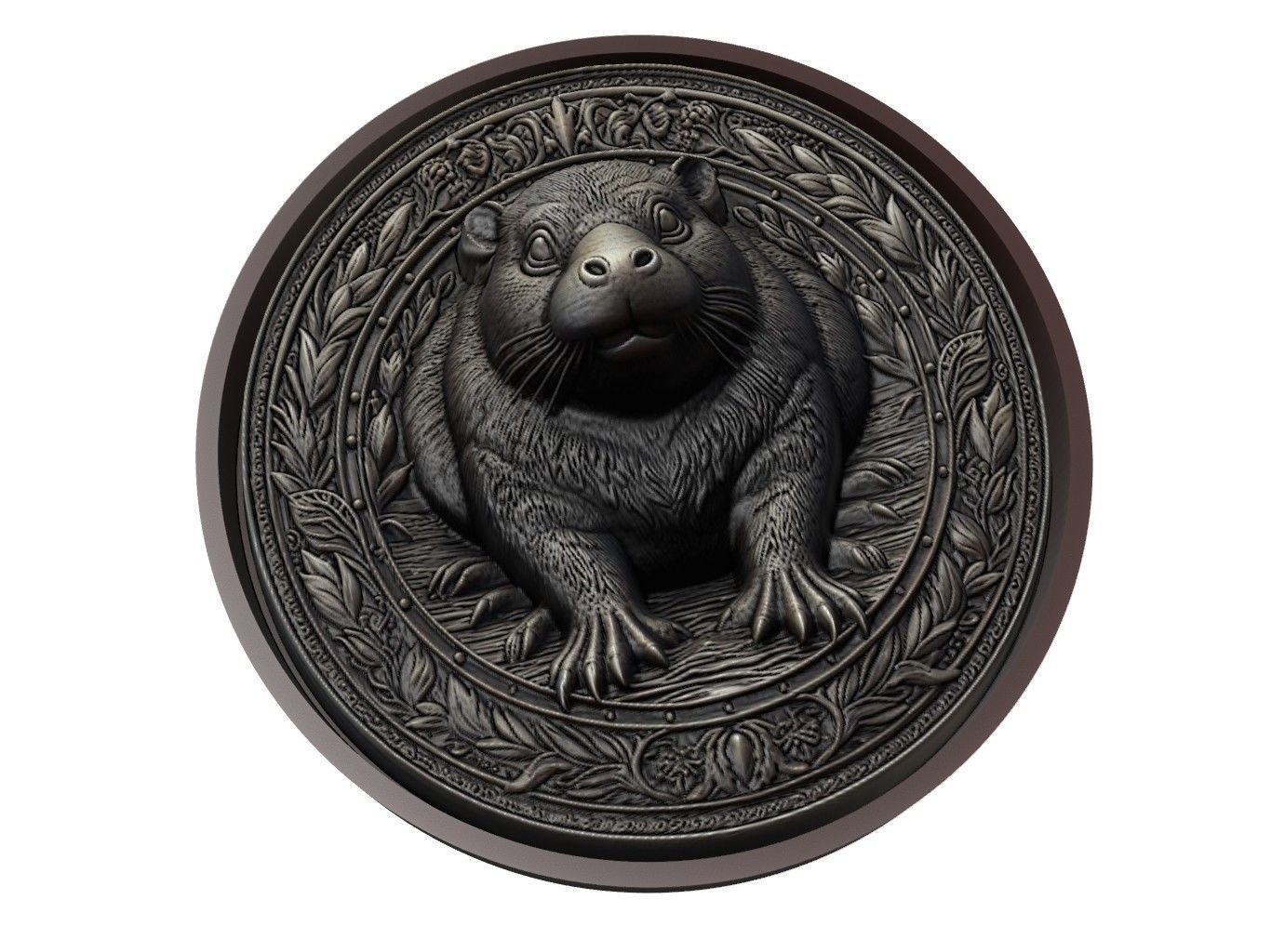 Platypus Animal Medallion 3D print model_1