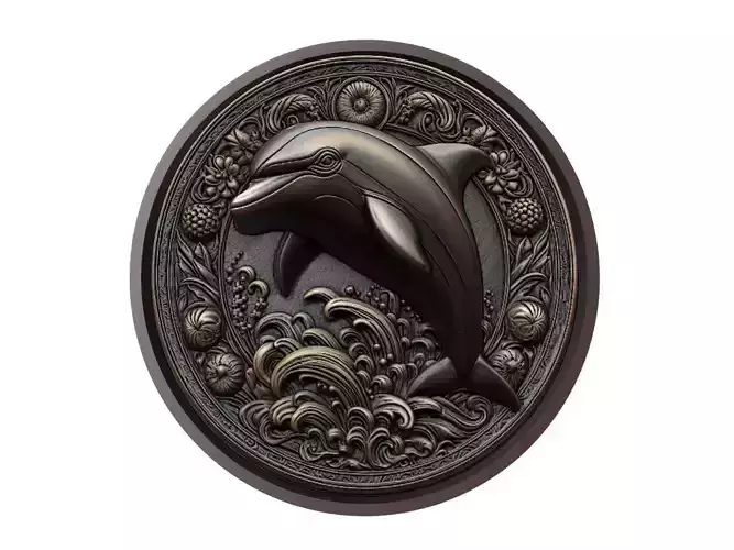Dolphin Animal Medallion