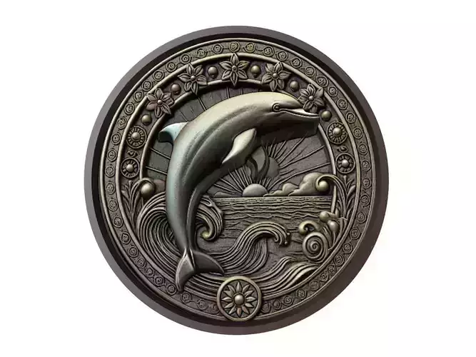 Dolphin Animal Medallion