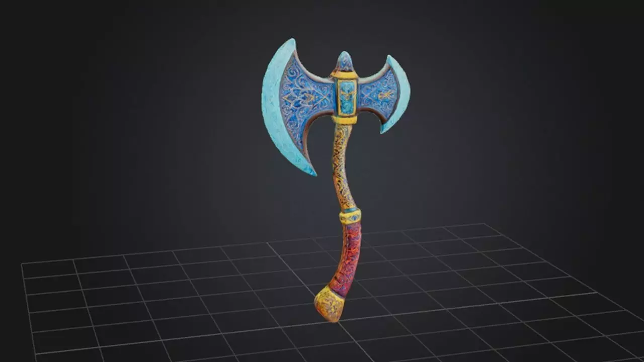 Stylized Axe 3D model_0