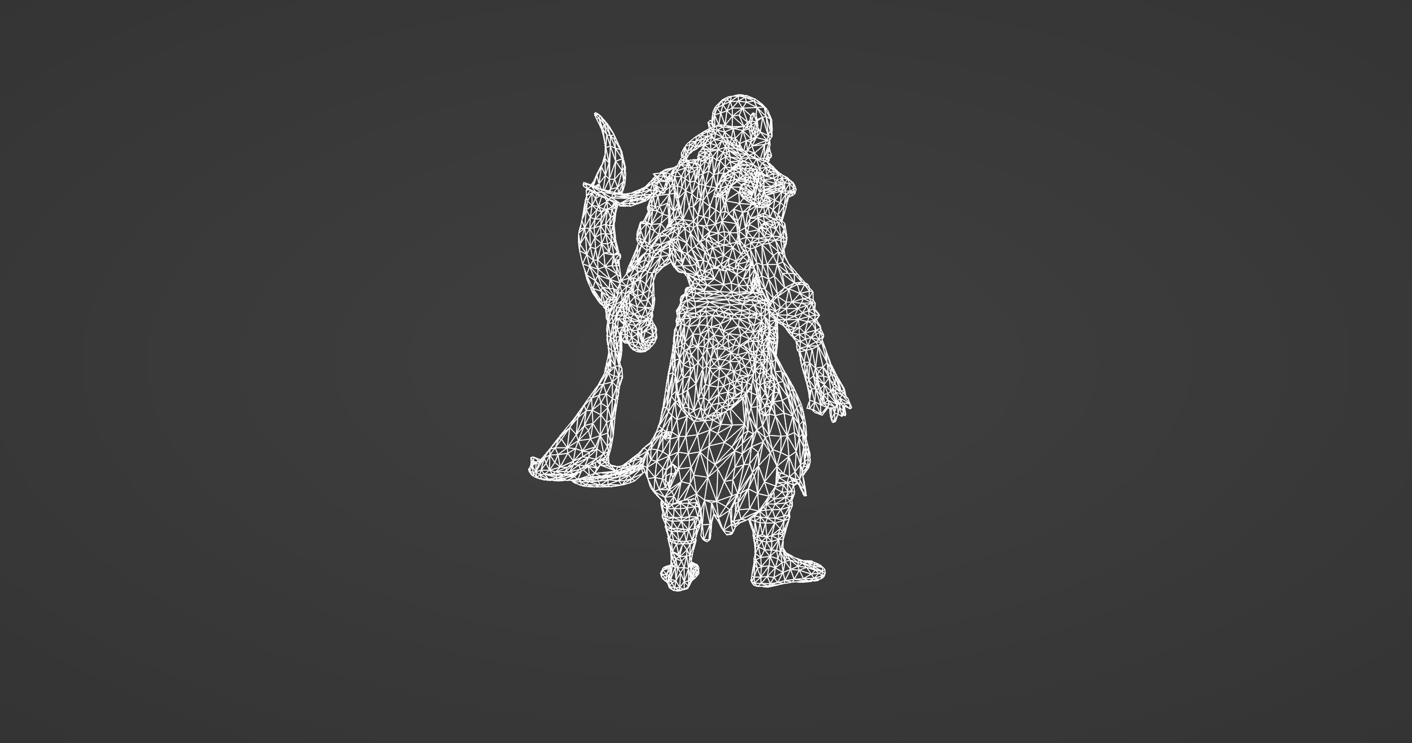 Dark Elven Warrior with Enchanted Scythe 3D model_9