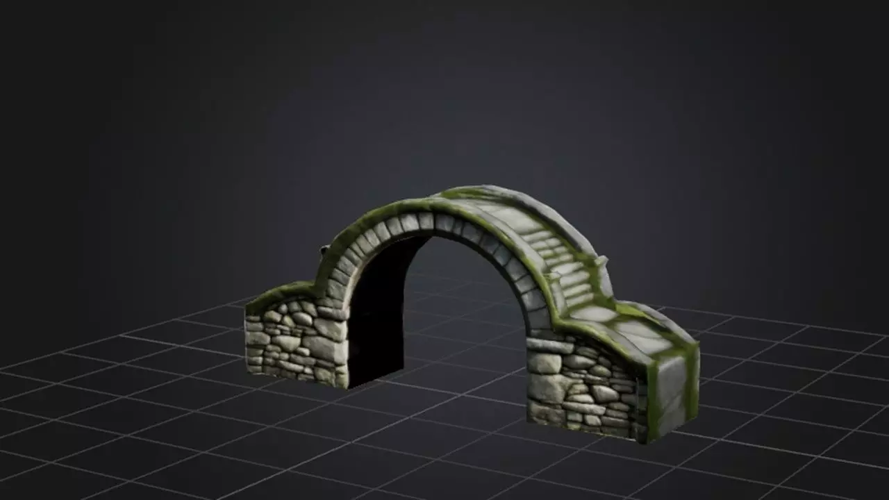 Stylized Arch Bridge 3D model_0