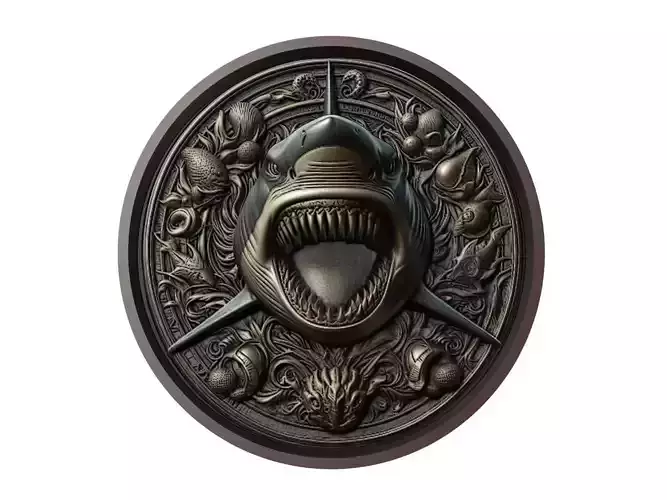 Shark Animal Medallion 3D print model