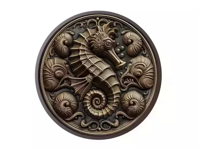 Seahorse Animal Medallion