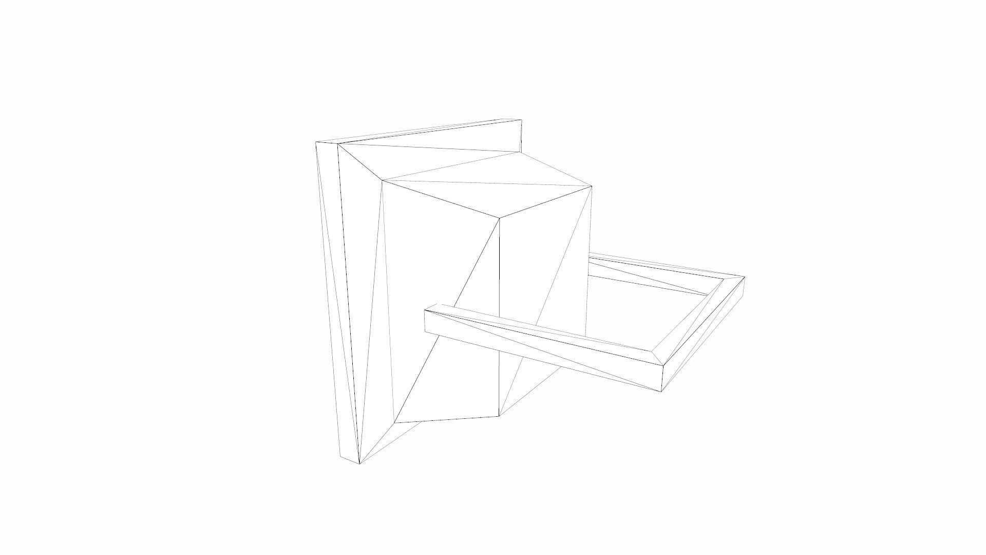 Hanging Light Low-poly 3D model_8