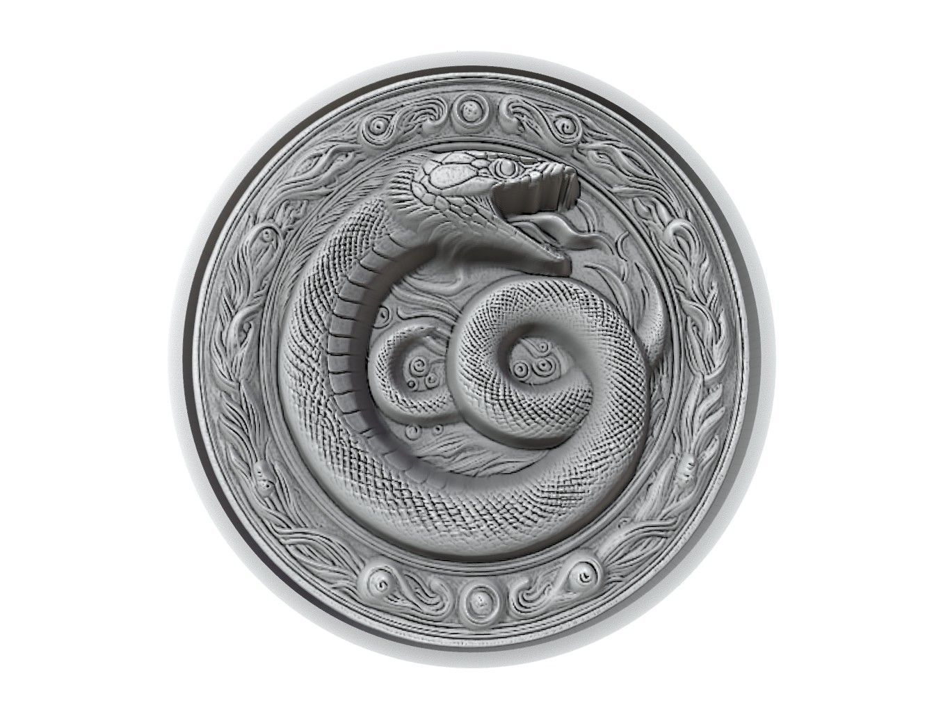 Eel Animal Medallion 3D print model_2