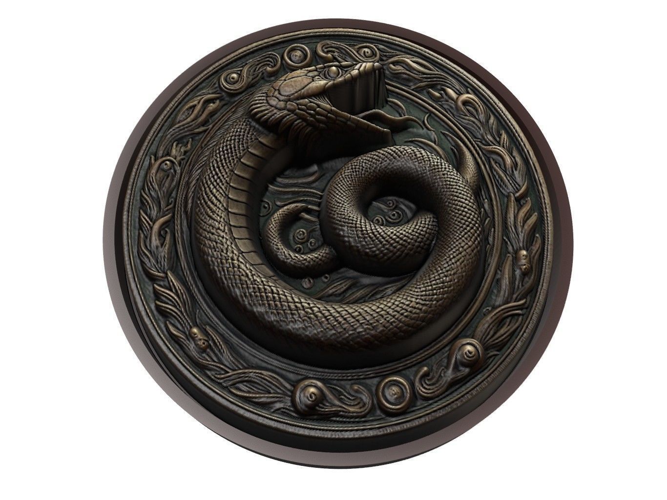Eel Animal Medallion 3D print model_1
