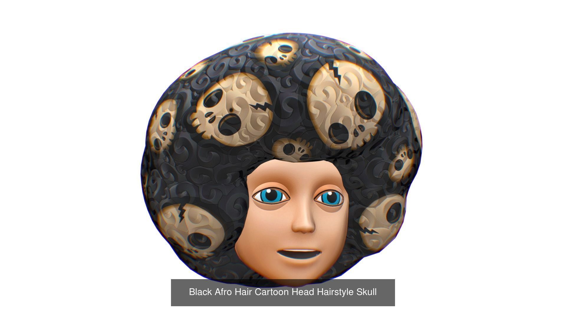 10 Colorful Afro Hairstyles Hair Haircut Clown Wig Wigs 3D Model Collection_10